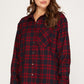 Long Sleeve Plaid Shirt - Red  ONLY S LEFT