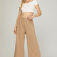 Quilted Texture Knit Capri Pants - Taupe