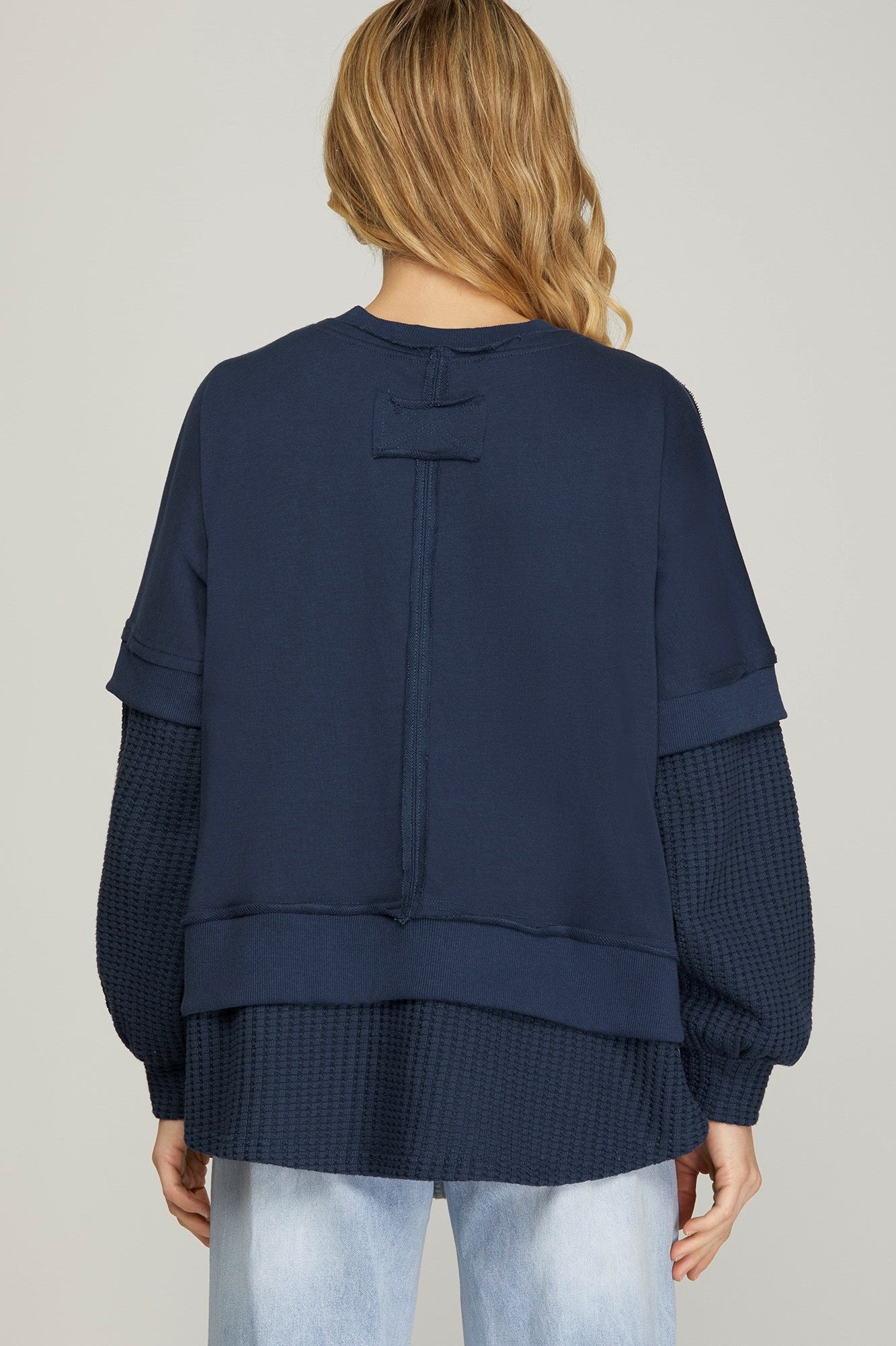 Contrast Sweatshirt - Navy