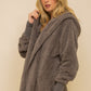 Sherpa Teddy Bear Jacket - Steel Grey