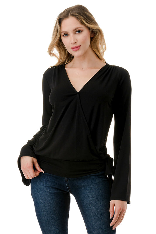 Side Tie Top - Black ONLY SIZE S LEFT