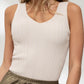 Sleeveless V Neck Knit Top - Oatmeal ONLY 1 SMALL LEFT