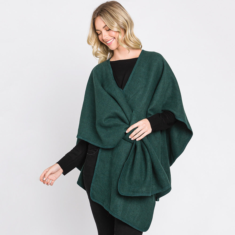 Solid Knit Cape/Poncho - O/S  6 Colors