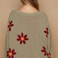 Flower Power Sweater - Olive