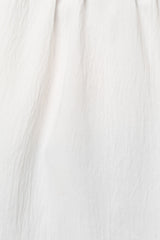 Ruffle Sleeve V-Neck Shirring Top - White