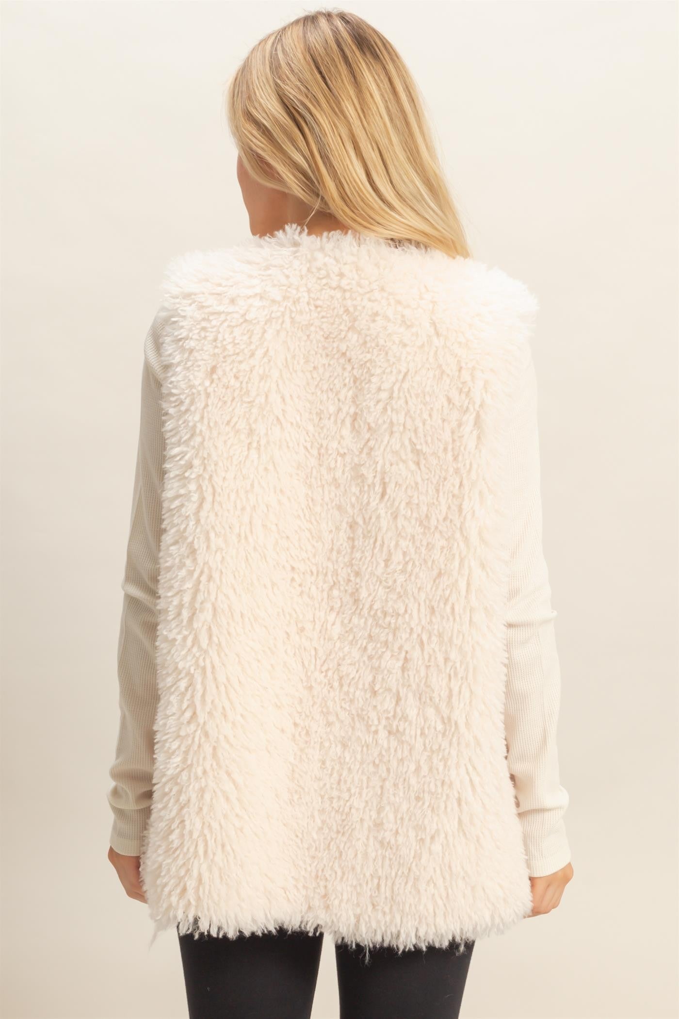 Fuzzy Sweater Vest - Cream