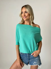 SS On/Off Shoulder Top - Island Green
