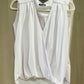 Sleeveless Surplice V Neck Top - White