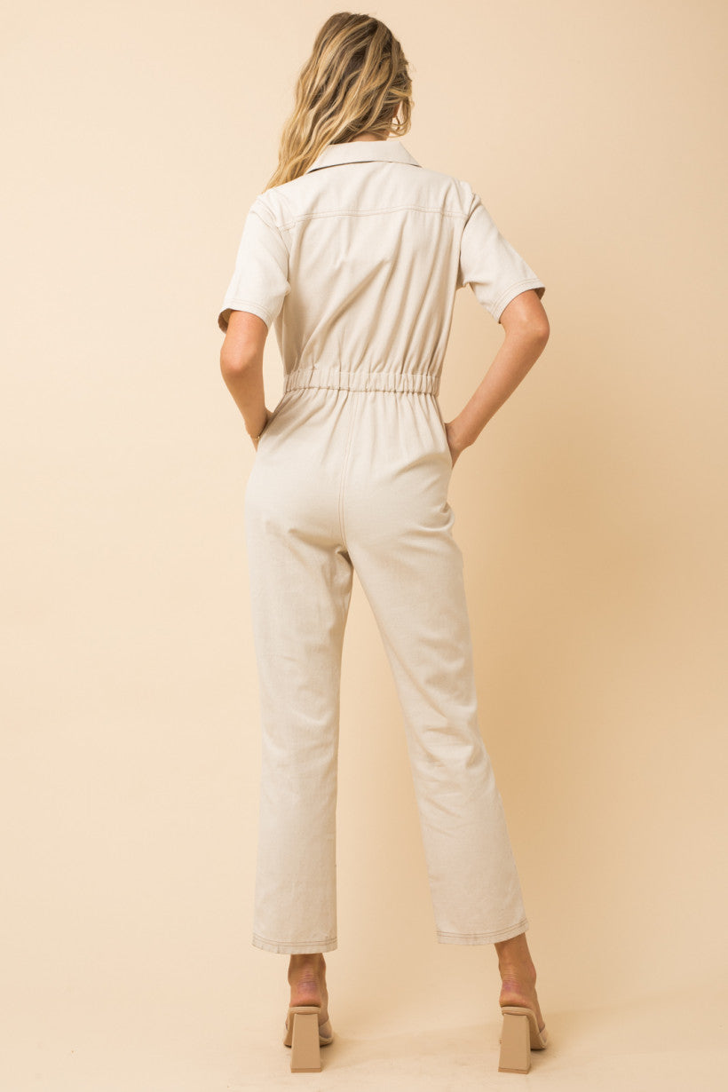 Utility Boiler Jumpsuit - Ecru