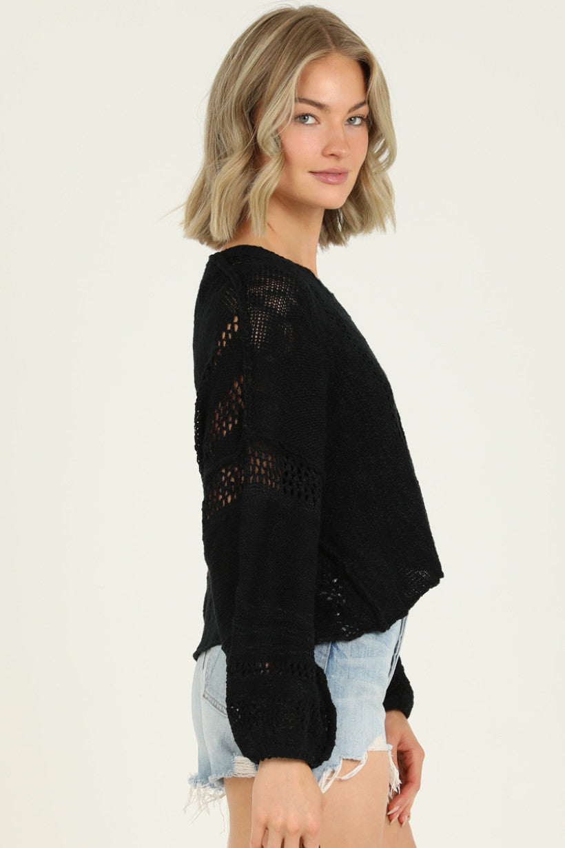 V Neck Sweater - Black