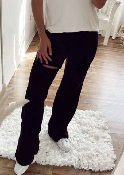 Slit Flare Sweatpant - Black ONLY S LEFT