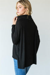 Mock Turtle Neck Top - Black Charcoal  ONLY 1 SMALL LEFT