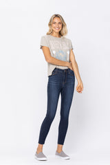 Mid Rise Skinny Non Distressed Denim - Dark Blue ONLY SIZE 11(30) LEFT