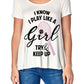 I Know I Play Like a Girl... Graphic Tennis T - Ivory