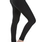 Basic Elastic Waistband Long Leggings - Black