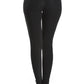 Basic Elastic Waistband Long Leggings - Black