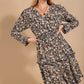 Floral Surplice Tiered Dress - Black Mix ONLY 1 LARGE LEFT