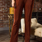 Plisse Fit & Flare Pants - Cinnamon