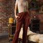 Plisse Fit & Flare Pants - Cinnamon