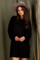 Turtleneck Casual Mini Dress - Black ONLY 1 LARGE LEFT
