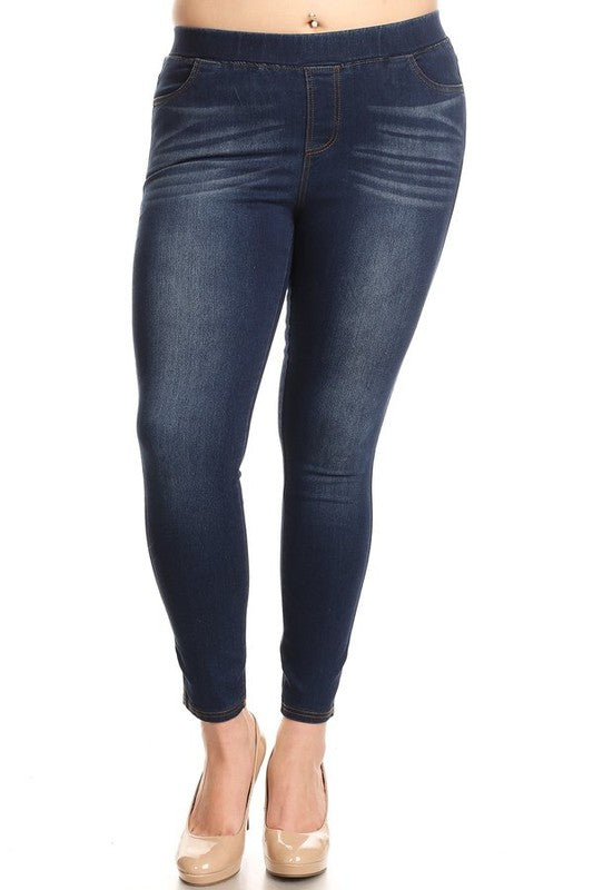 The Curvy Roxy Denim Jegging - Dark Denim ONLY 1 3X LEFT