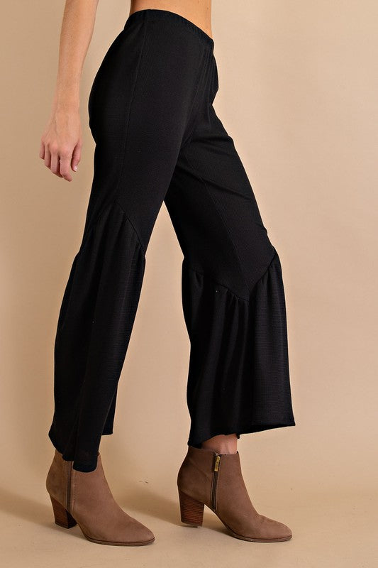 Asymmetrical Ruffle Pants - Black – Lola's Lookbook