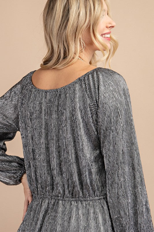 Metallic Twisted Top - Silver