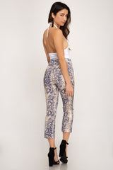 Snake Skin Stretch Pants - Navy - ONLY 1 SMALL LEFT