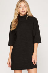 Turtle Neck Knit Dress - Black ONLY 1 SMALL LEFT