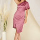 One Shoulder Satin Dress - Mauve  ONLY 1 SMALL LEFT