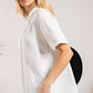 Pleated Detail Collared Shirt  - Off White ONLY 1 SMALL LEFT