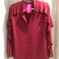 Ruffles on Sleeve Top - Burgundy